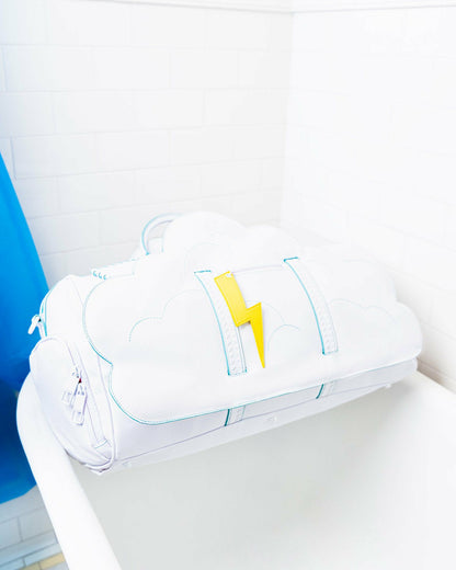 CLOUDY WITH A CHANCE OF SHARK DUFFLE | Sprayground sale