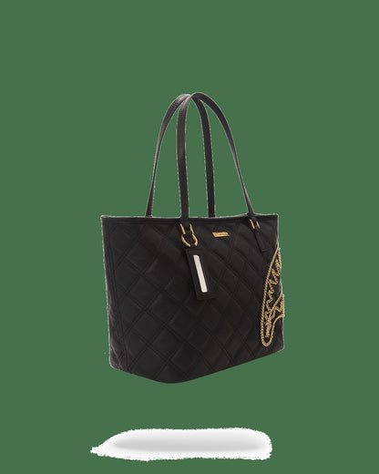 NOIR QUILT GOLD CHAIN SHARK TOTE | Sprayground US
