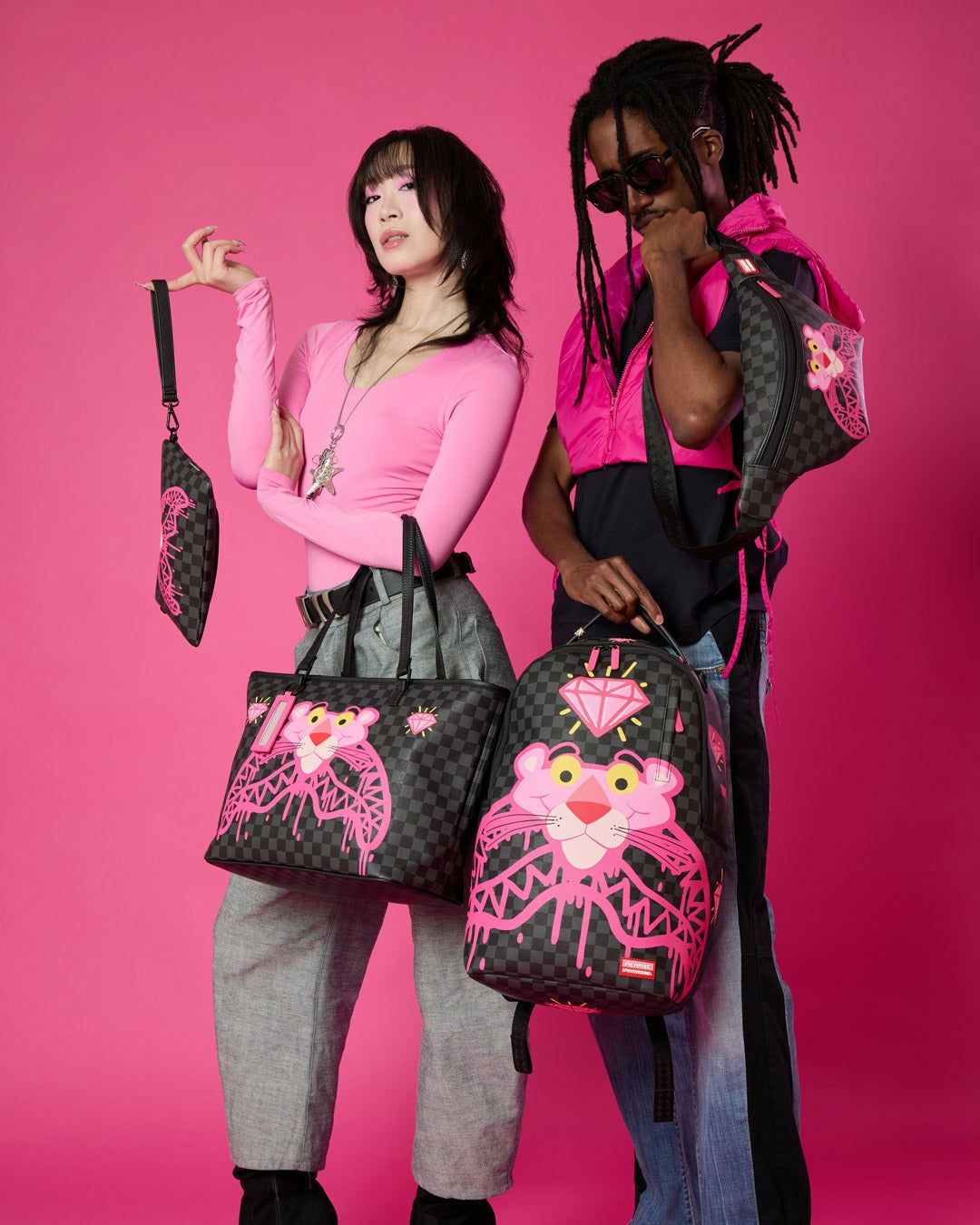 PINK PANTHER DIAMOND SHARK SAVVY CROSSBODY | Sprayground sale