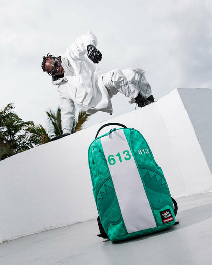 SQUID GAME COLLAB JUMPSUIT BACKPACK | Sprayground Clearance