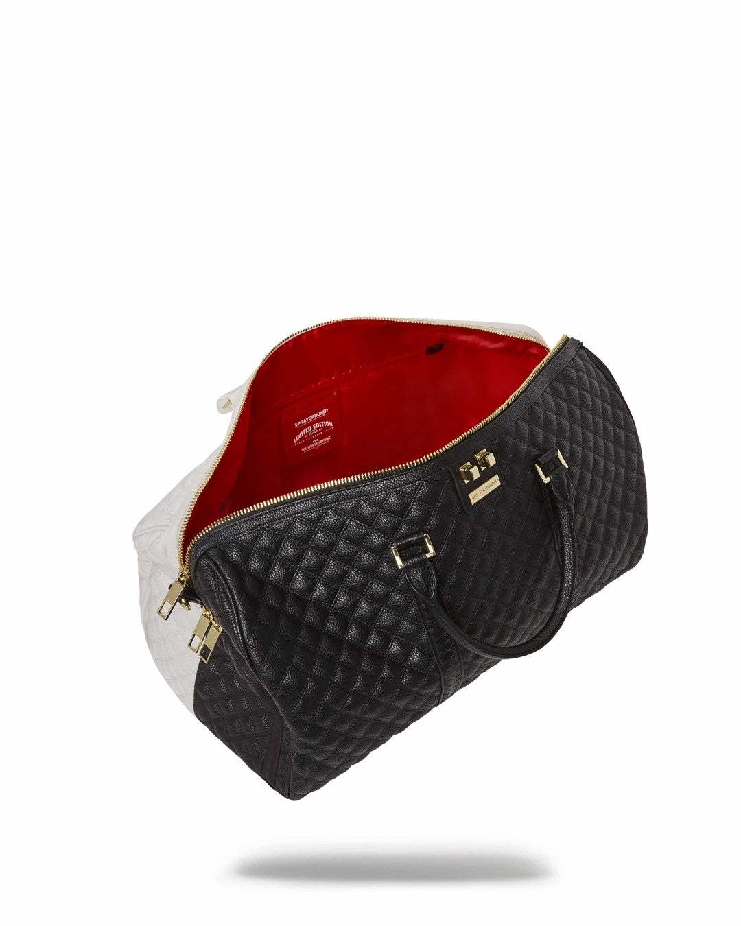 LEVELED UP SPLIT QUILT SHARK DUFFLE | Sprayground Clearance