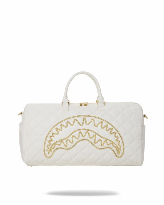 RIVIERA LE BLANC GOLD CHAIN SHARK DUFFLE | Sprayground Online
