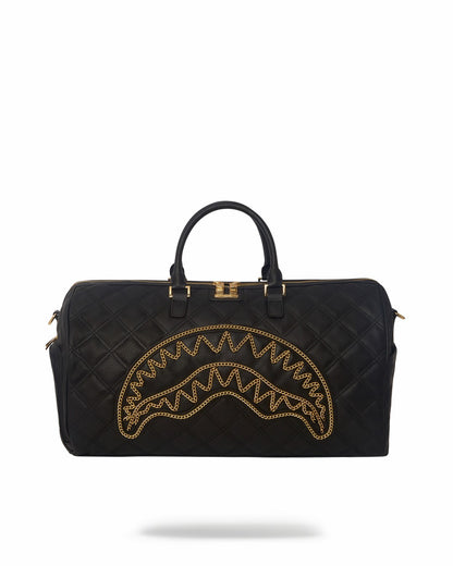 NOIR QUILT GOLD CHAIN SHARK DUFFLE | Sprayground Discount