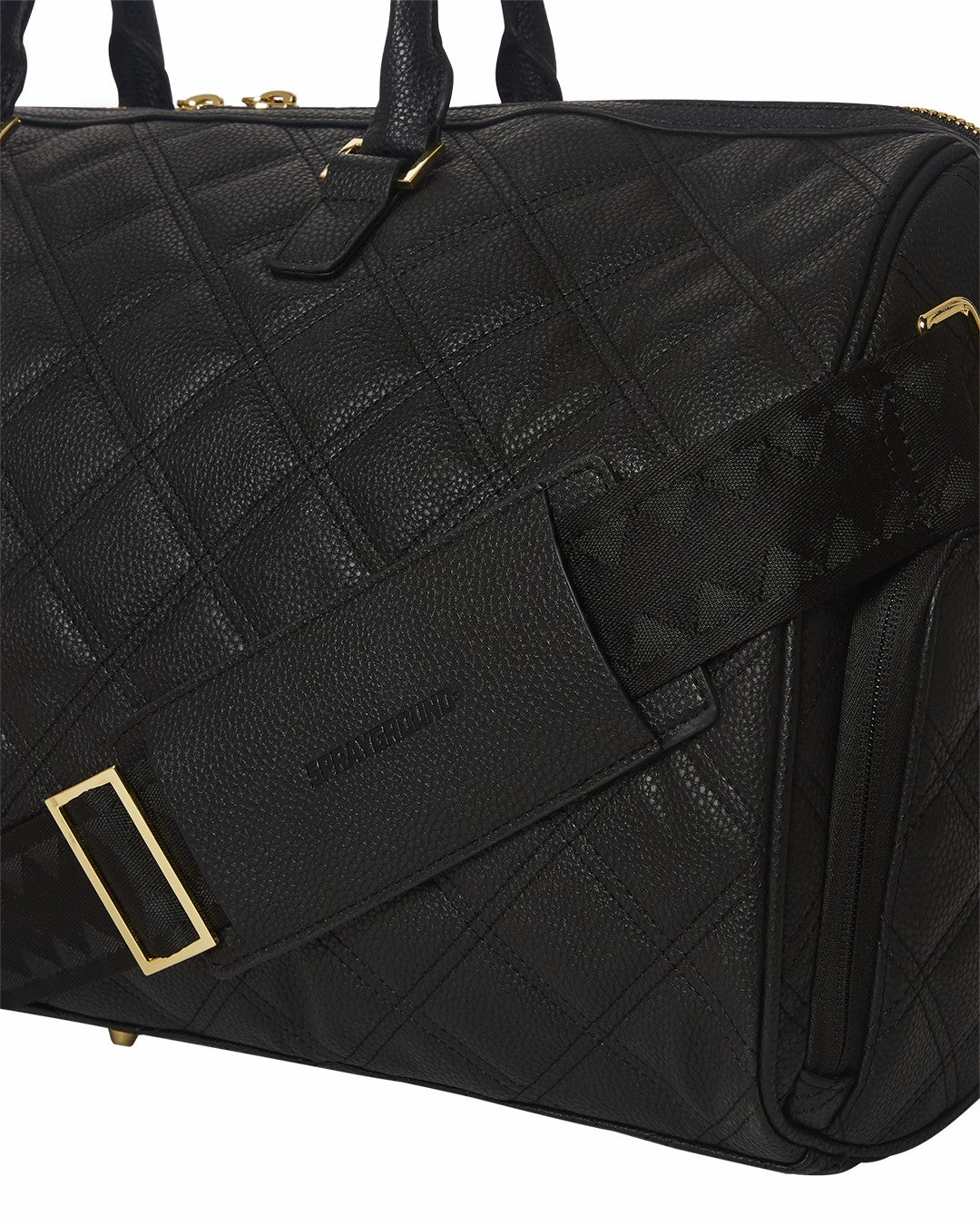 NOIR QUILT GOLD CHAIN SHARK DUFFLE | Sprayground Discount