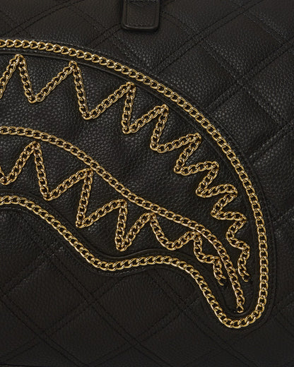 NOIR QUILT GOLD CHAIN SHARK DUFFLE | Sprayground Discount