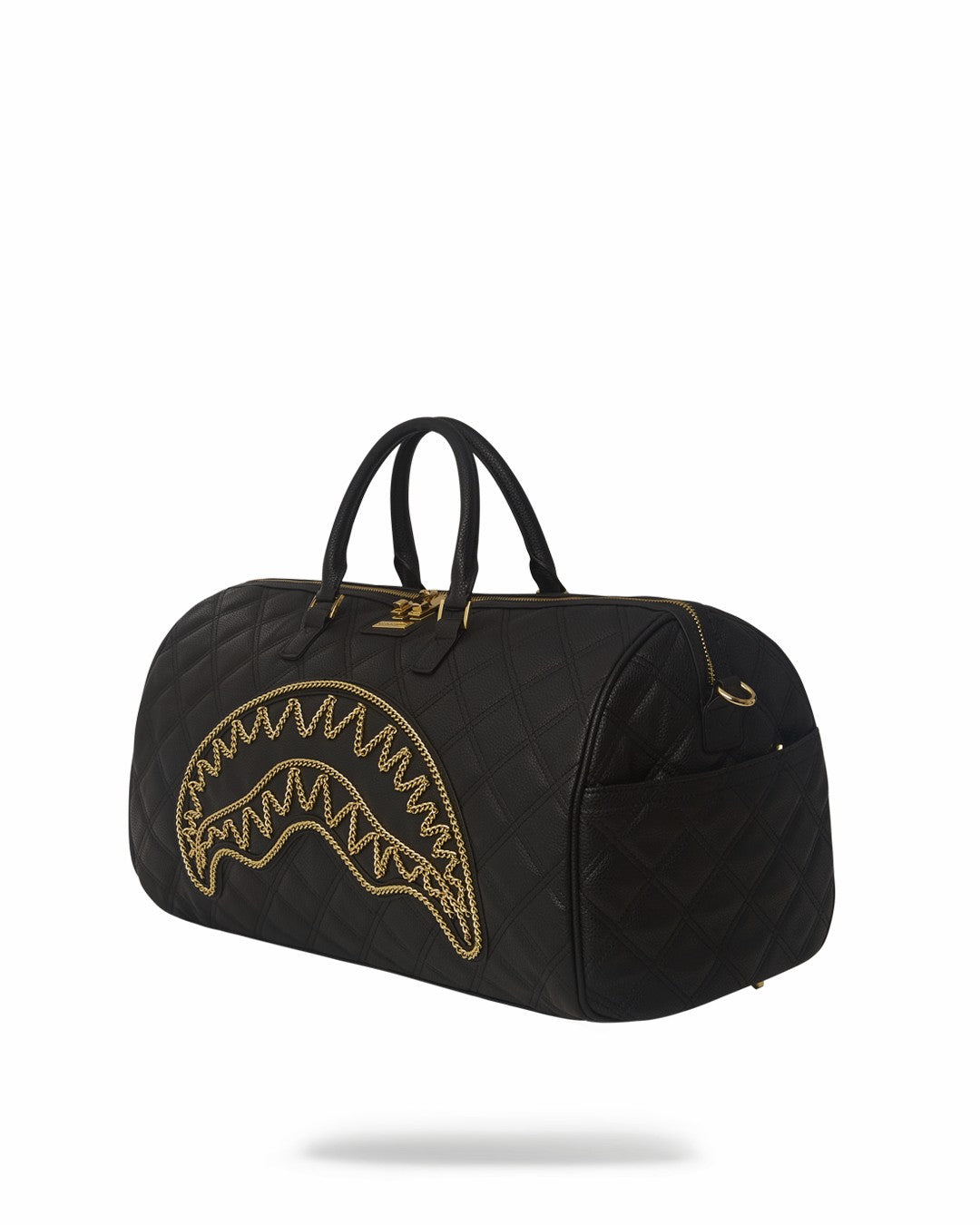 NOIR QUILT GOLD CHAIN SHARK DUFFLE | Sprayground Discount