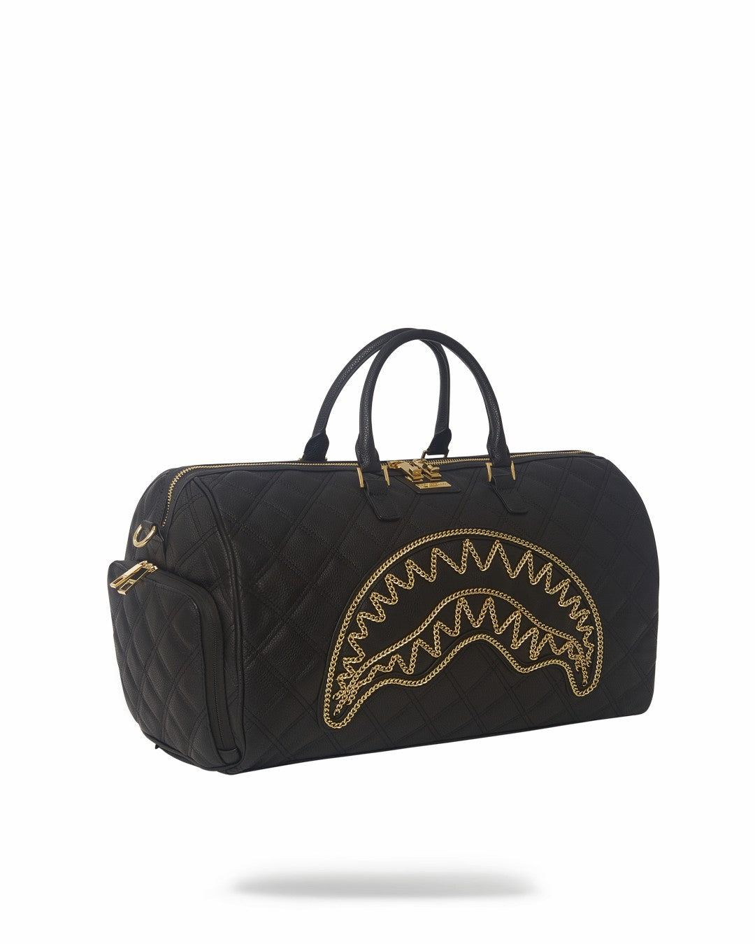 NOIR QUILT GOLD CHAIN SHARK DUFFLE | Sprayground Discount