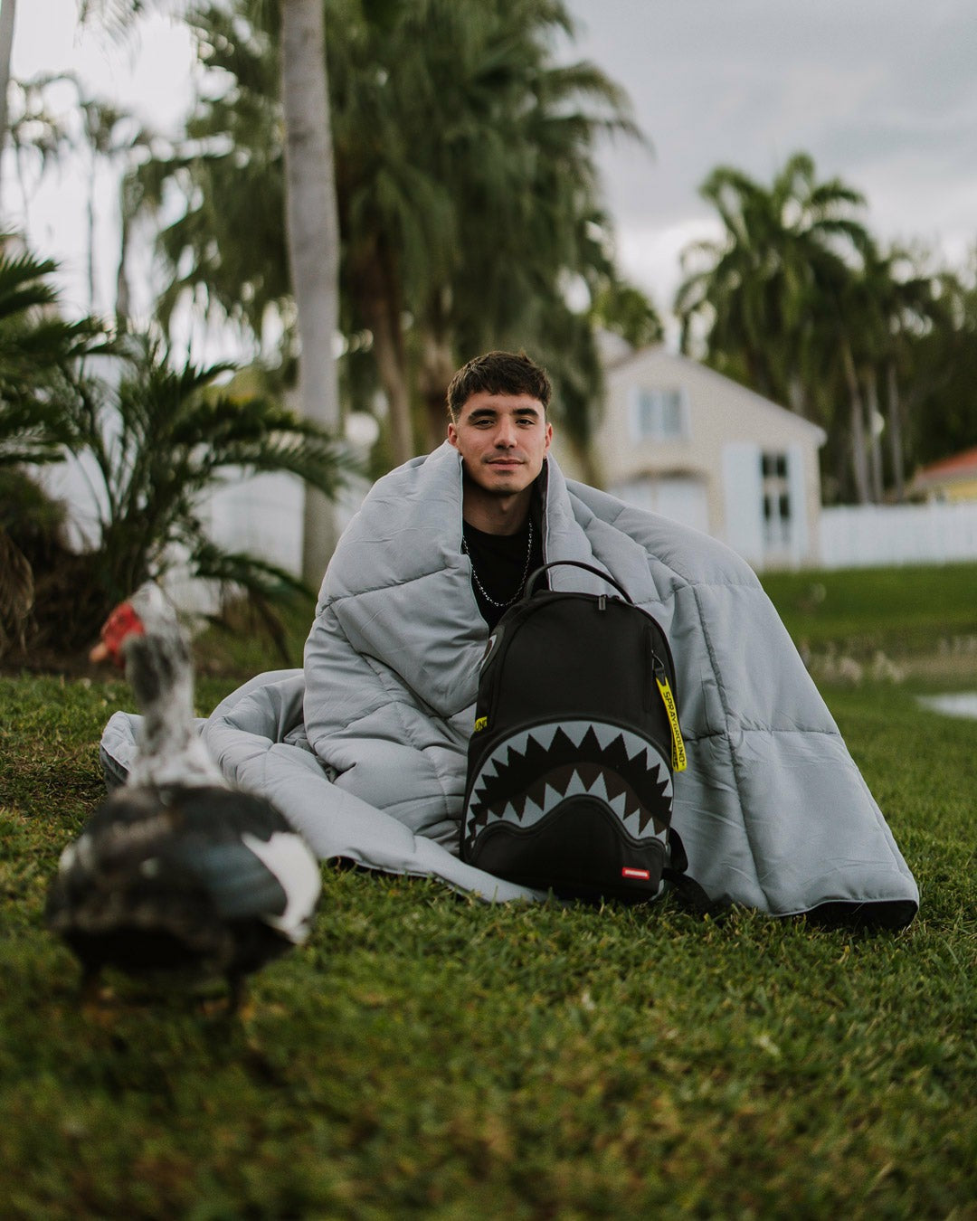 SHARK CENTRAL PARACHUTE DLX SATIN BACKPACK | Sprayground Online