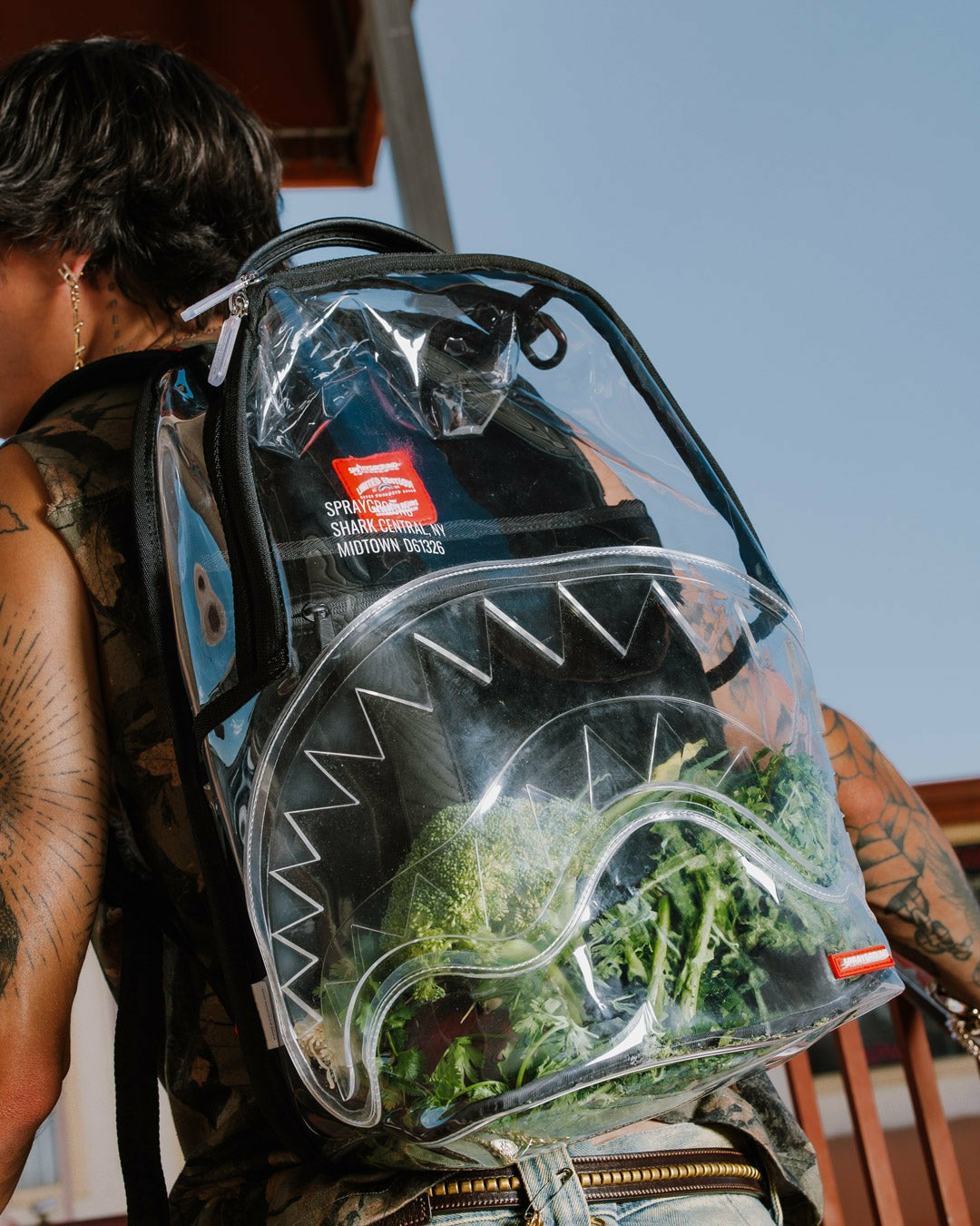 CLEAR BACKPACK - SHARK CENTRAL | Sprayground for sale