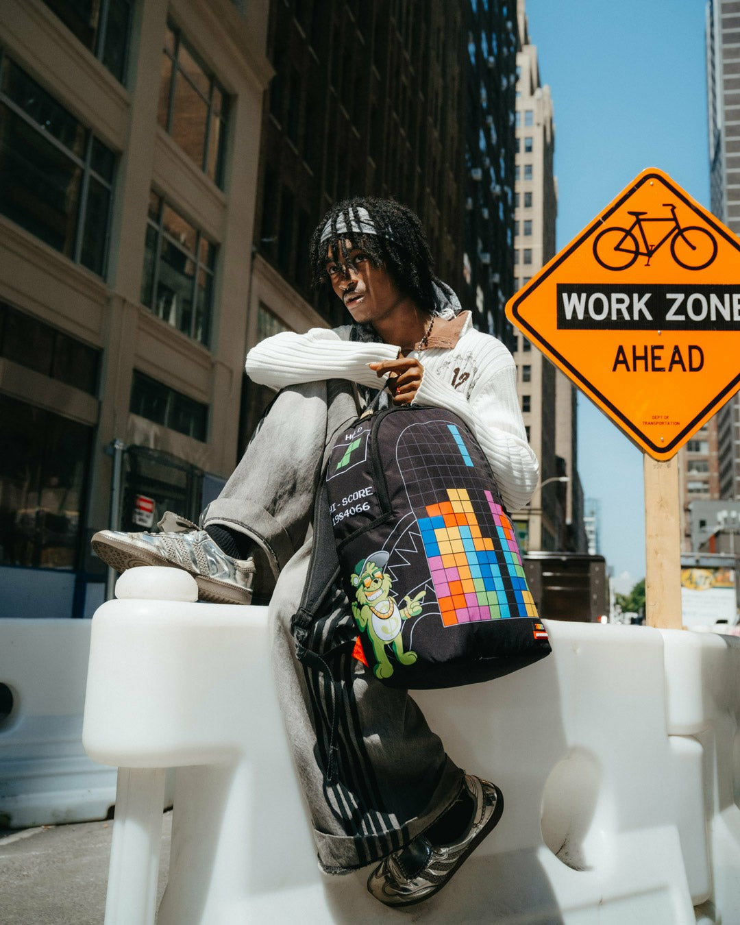 TETRIS WITH DIABLO AND MONEY BEAR BACKPACK | Sprayground Clearance