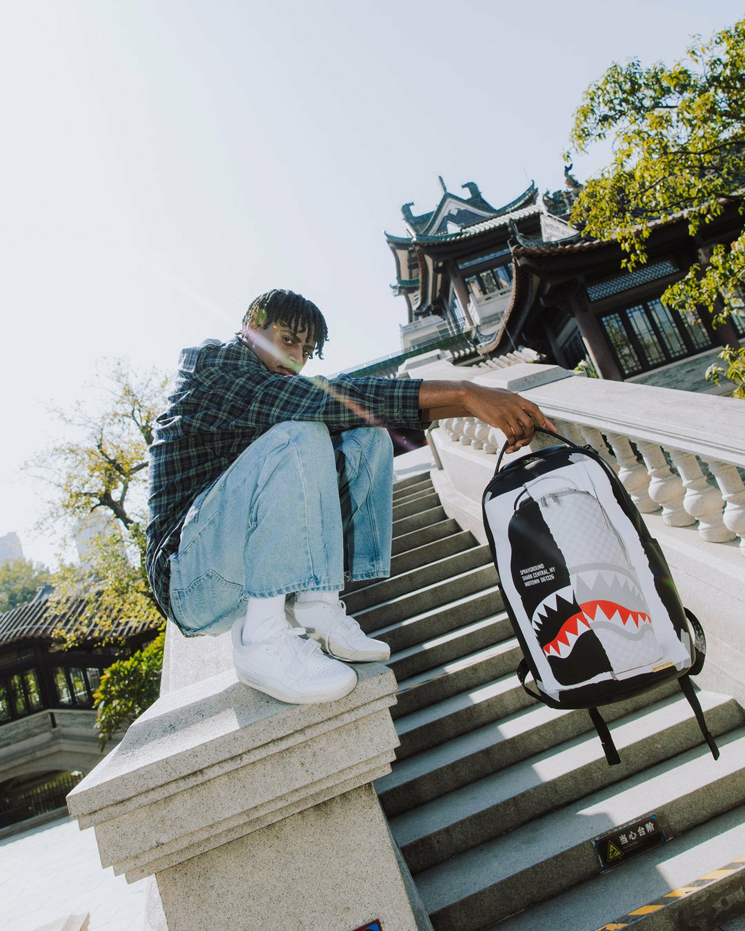 BAG ON BAG OPTICAL ILLUSION SHARKS IN PARIS BACKPACK | Sprayground sale