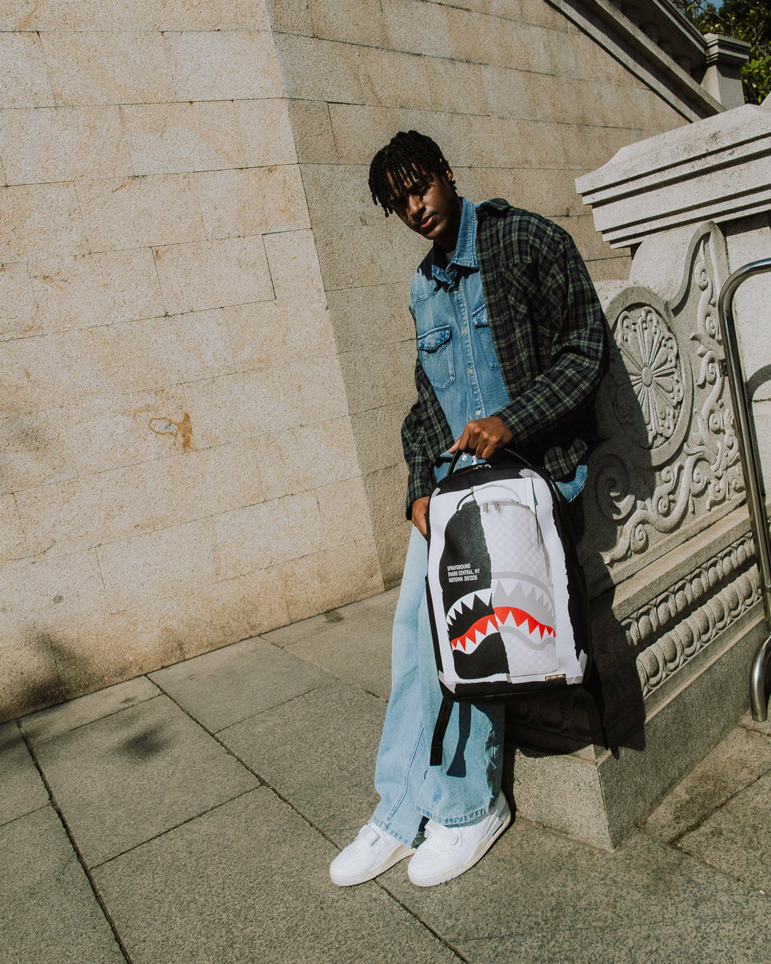 BAG ON BAG OPTICAL ILLUSION SHARKS IN PARIS BACKPACK | Sprayground sale