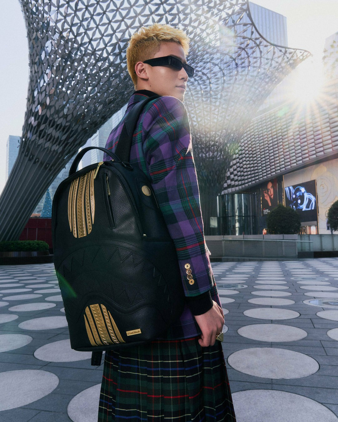 GOLD AND BLACK RACING STRIPES BACKPACK | Sprayground Near Me