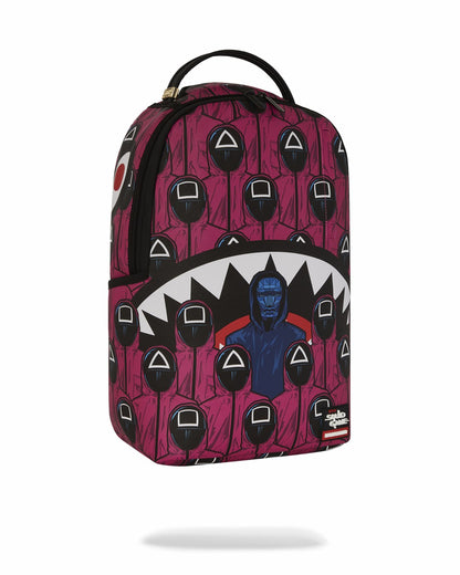 SQUID GAME COLLAB FRONT MAN & PINK GUARD SHARKS BACKPACK | Sprayground Discount