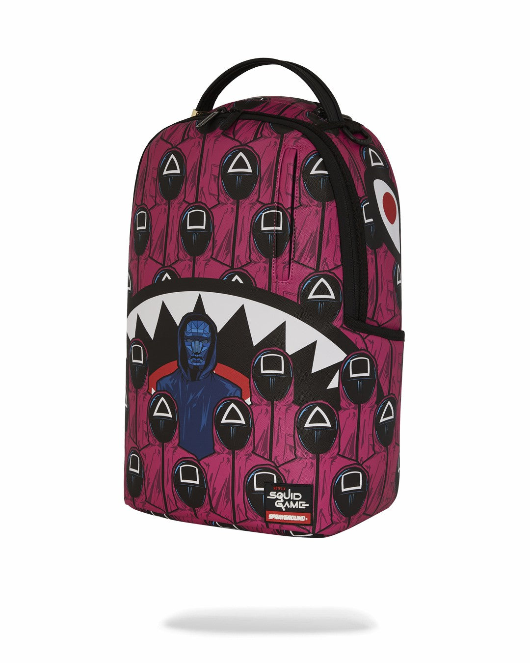 SQUID GAME COLLAB FRONT MAN & PINK GUARD SHARKS BACKPACK | Sprayground Discount