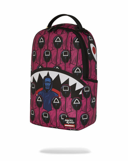 SQUID GAME COLLAB FRONT MAN & PINK GUARD SHARKS BACKPACK | Sprayground Discount