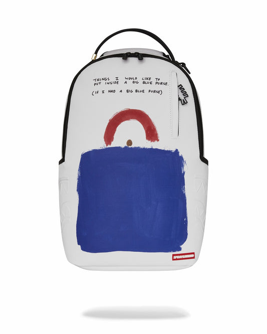 KEITH HARING BIG BLUE PURSE ART BACKPACK | Sprayground for sale