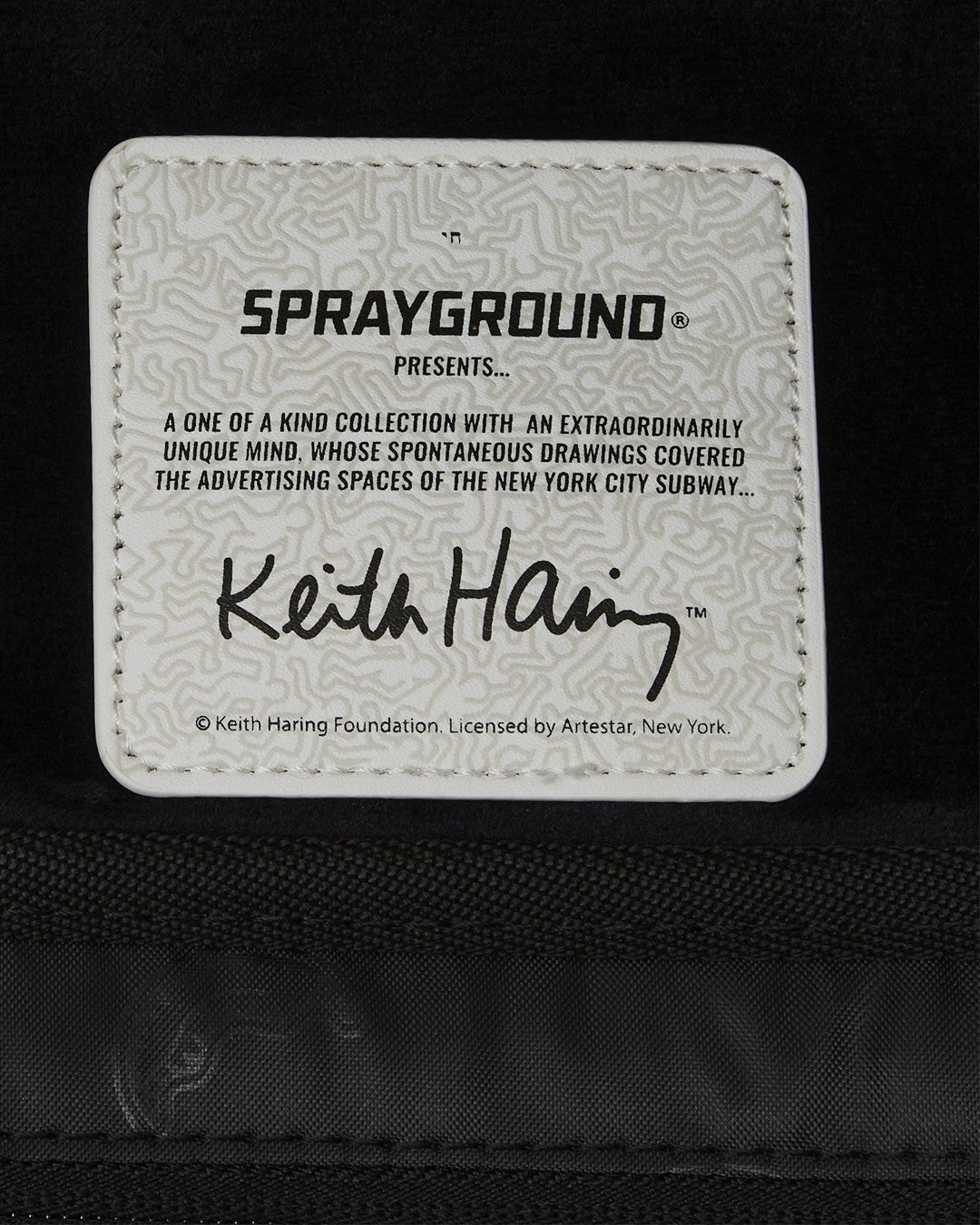KEITH HARING BIG BLUE PURSE ART BACKPACK | Sprayground for sale