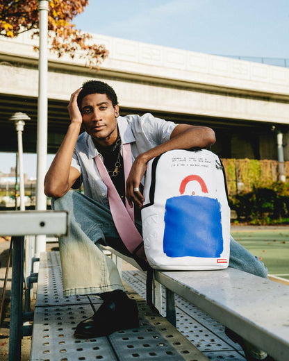 KEITH HARING BIG BLUE PURSE ART BACKPACK | Sprayground for sale