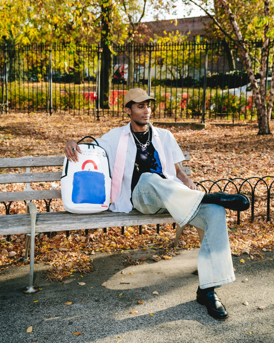 KEITH HARING BIG BLUE PURSE ART BACKPACK | Sprayground for sale