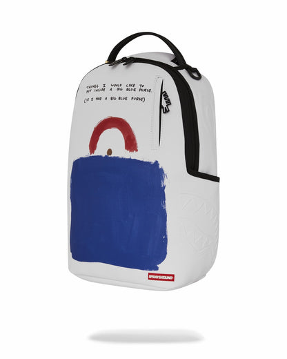 KEITH HARING BIG BLUE PURSE ART BACKPACK | Sprayground for sale