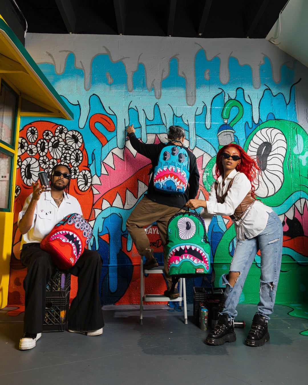 JORGE RODRIGUEZ THE ARTIST COLLAB DRIPS SHARKS BACKPACK | Sprayground Discount