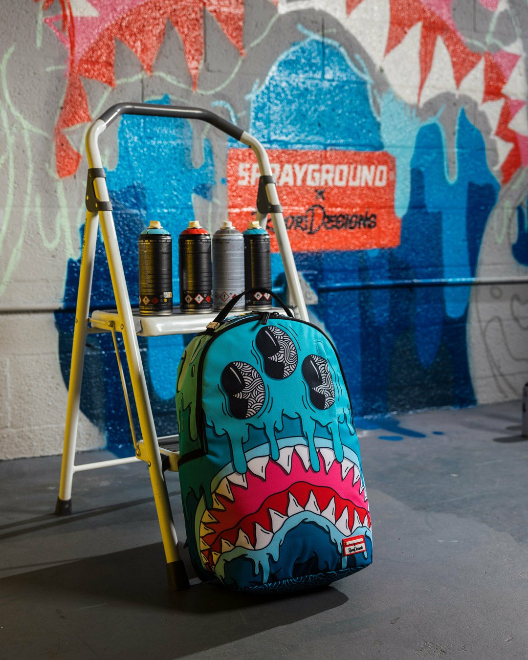 JORGE RODRIGUEZ THE ARTIST COLLAB DRIPS SHARKS BACKPACK | Sprayground Discount