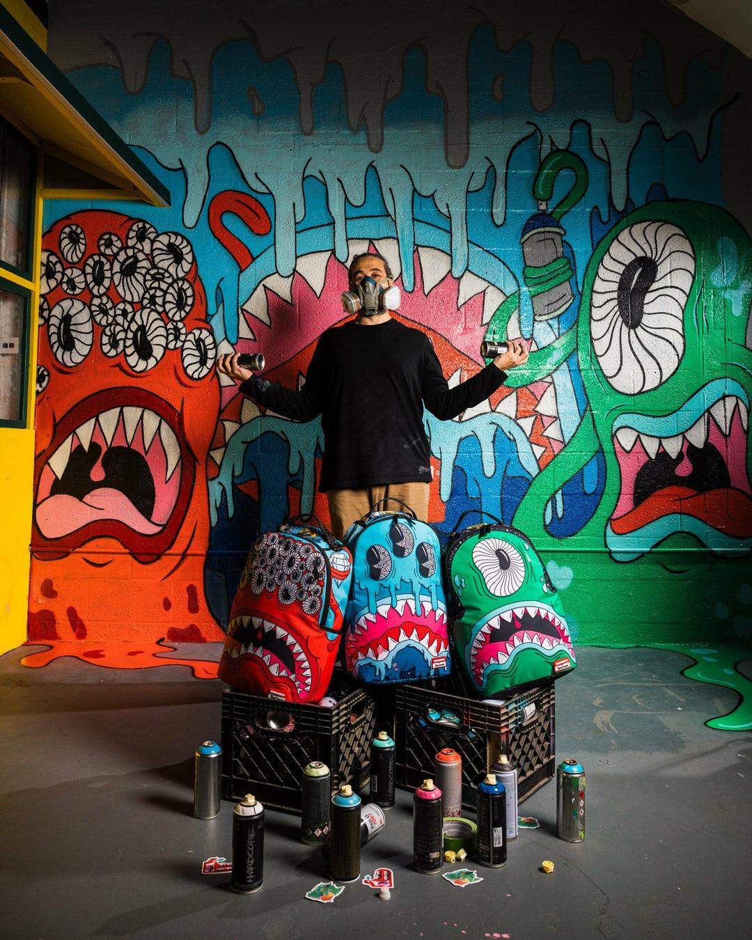 JORGE RODRIGUEZ THE ARTIST COLLAB DRIPS SHARKS BACKPACK | Sprayground Discount