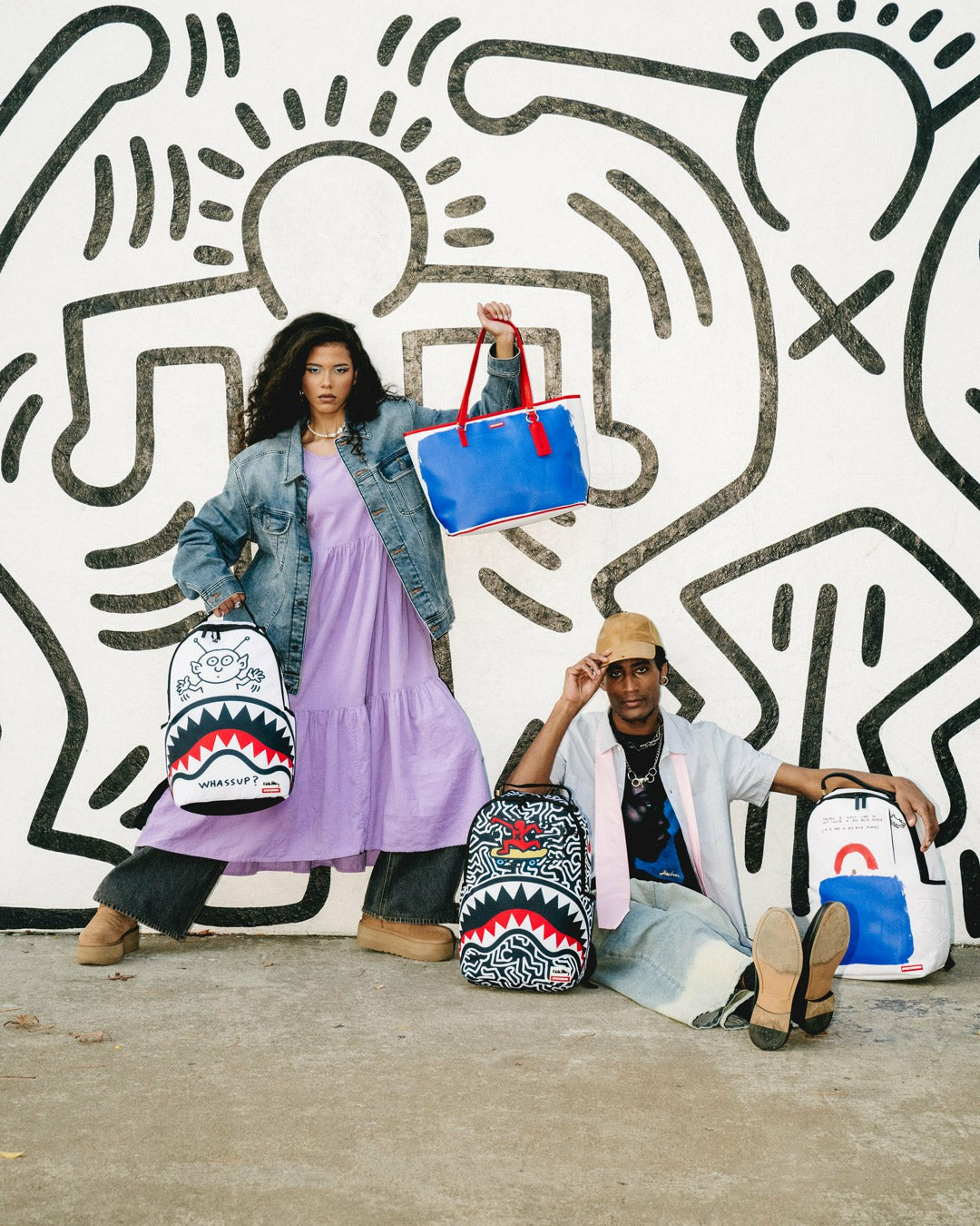 KEITH HARING SKATER SHARK DLXSR BACKPACK | Sprayground Clearance